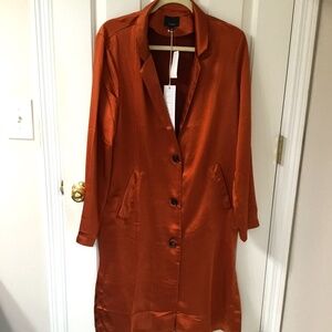Lumiere Orange Satin Topper, NWT, Size L